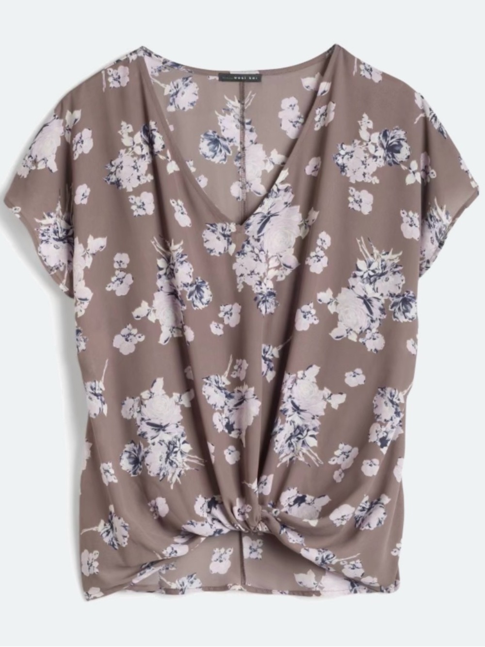 West Kei Floral Twist Front V-Neck Blouse Size Large